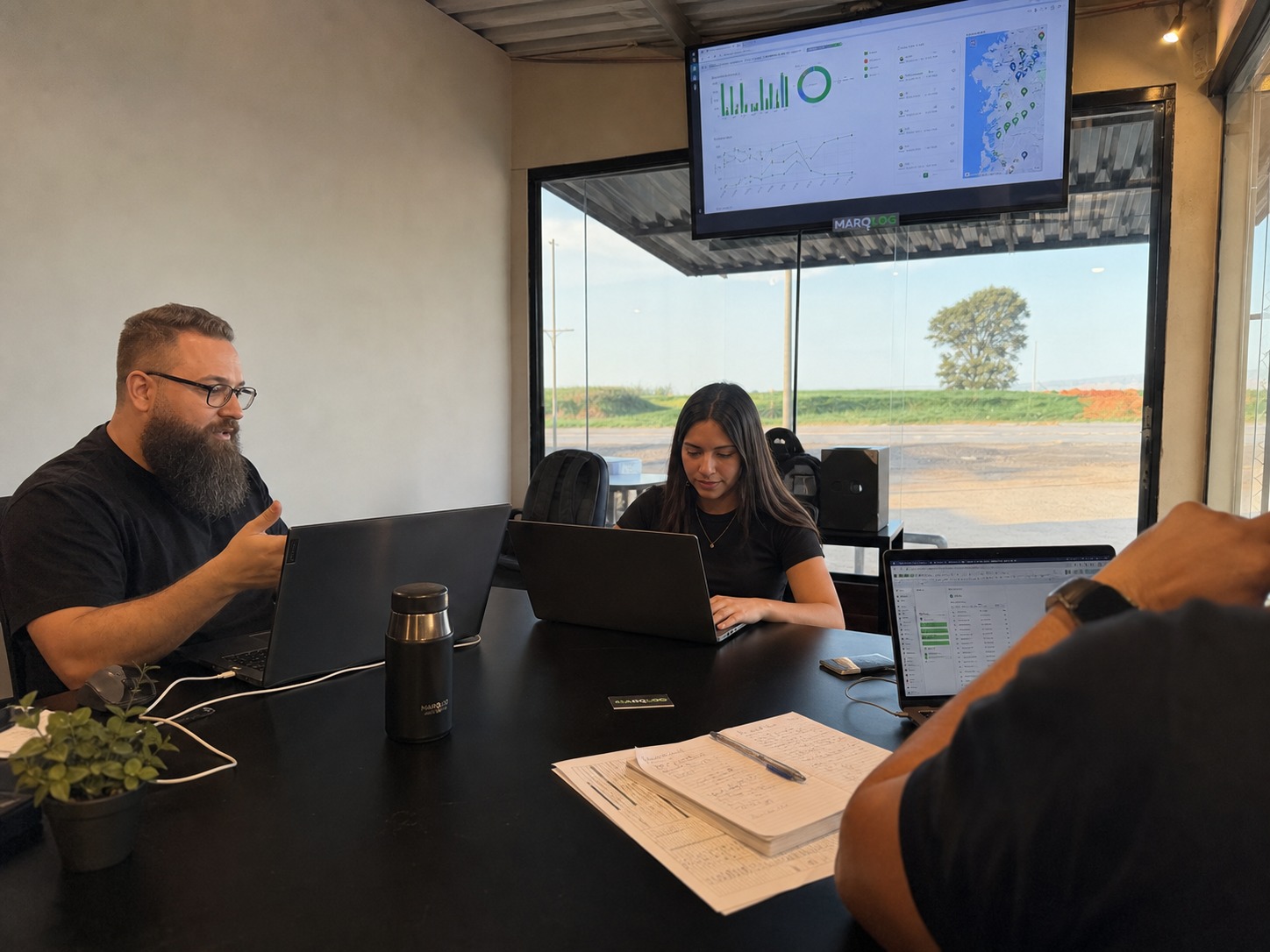 Equipe MARQLOG em reunião estratégica